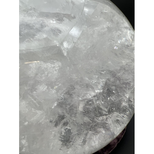 1266 - A large 15kg clear rock crystal (clear Quartz) sphere with white and rainbow colours to natural form... 