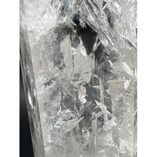 1269 - 2 large clear crystal quartz obelisk wand points with natural clear and white formations. Largest ap... 