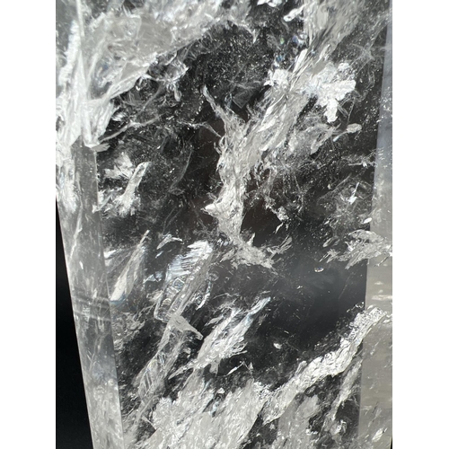 1269 - 2 large clear crystal quartz obelisk wand points with natural clear and white formations. Largest ap... 