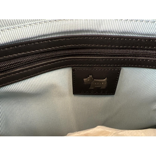 1337 - A Radley, brand new with tags and dust bag, black leather grab bag with removeable shoulder strap. M... 