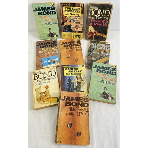 1229 - 10 vintage copies of James Bond novels. To include Thunderball, You Only Live Twice, Casino Royale a... 