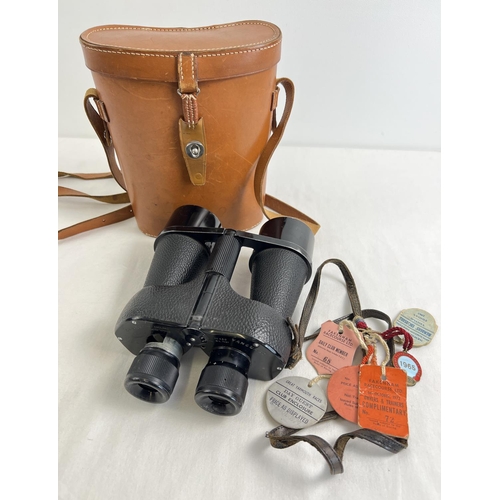 1237 - A leather cased pair of Kershaw Vanguard 10 x 50 binoculars with a small collection of 1960's & 70's... 