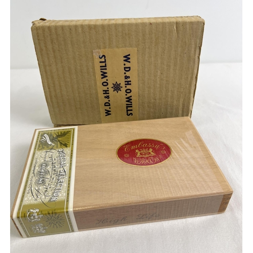 1282 - W.D & H.O Wills Embassy Colorado Claro Special Selection unopened box of 25 cigars. Wooden box is ce... 