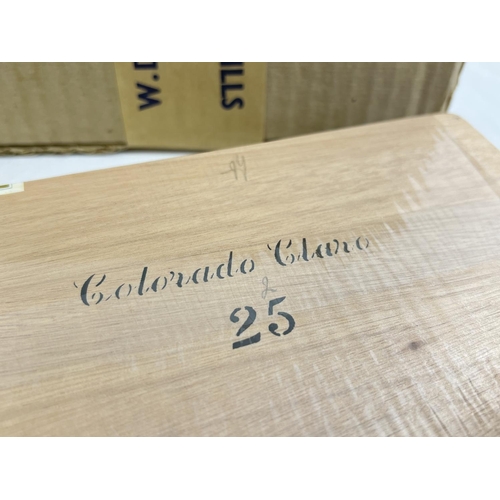 1282 - W.D & H.O Wills Embassy Colorado Claro Special Selection unopened box of 25 cigars. Wooden box is ce... 