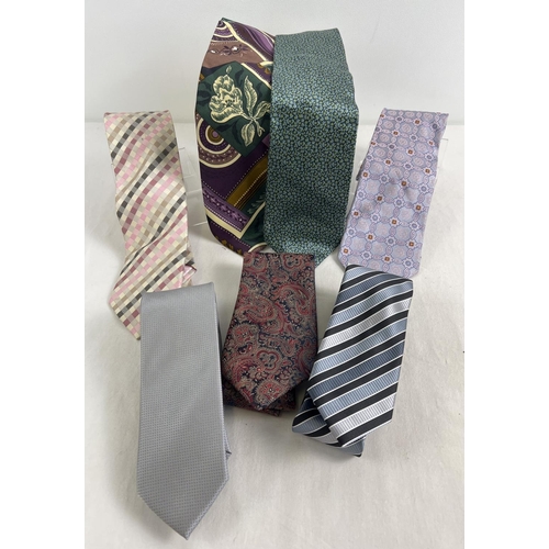 1346 - 7 assorted men's ties, to include a Giorgio Armani & 2 Ermenegildo Zegna Italian silk ties.