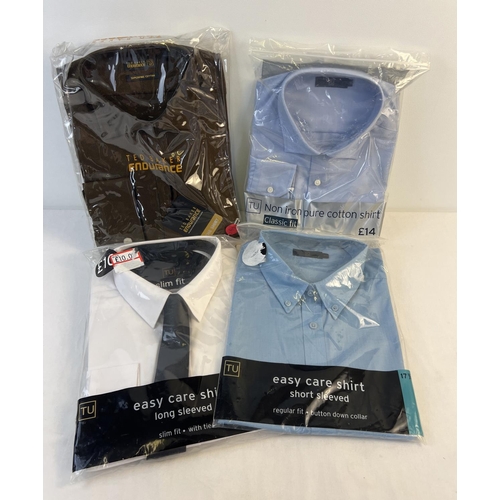 1353 - 4 new men's shirts in unopened packaging. Ted Baker Endurance shirt, in bronze (42 - 16.5) and 3 shi... 