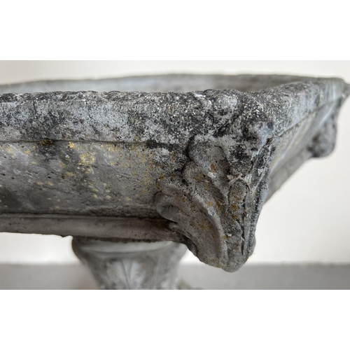 1478 - A modern 2 sectional hexagonal shaped bird bath of classical design. Approx. 49cm tall x 42 diameter... 