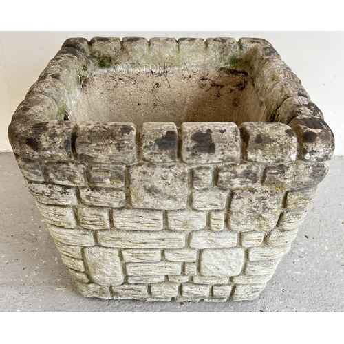 1518 - A modern 'Cotstone' square shaped garden planter with brick wall design sides. Model No. A5. Approx.... 