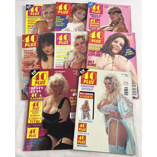 18 - 8 early 1990's issues of 40 Plus, adult erotic magazine featuring larger breasted mature women.