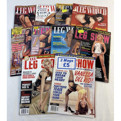 73 - 10 assorted issues of Leg World and Leg Show, adult erotic magazine, to include The Best of Leg Show... 