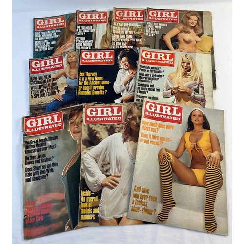 10 vintage 1970's issues of Girl Illustrated, adult erotic magazine, all from volume 6 & 7.