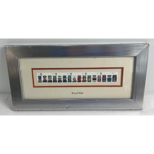 67 - Royal Mail 2001 Classic British Double Decker Buses 1st class presentation stamps, framed & glazed. ... 