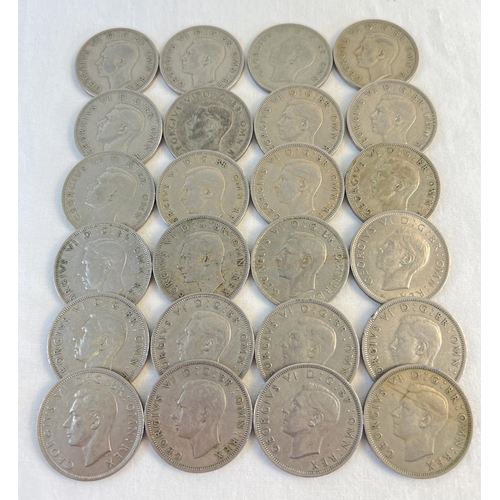 8 - 23 George VI half crown coins dated 1948, 1949 and 1950.