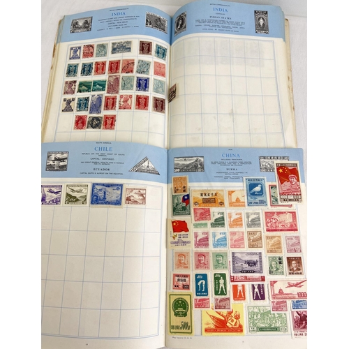 62 - 2 vintage The Trusty Stamp Albums containing franked and unfranked British and world stamps to inclu... 