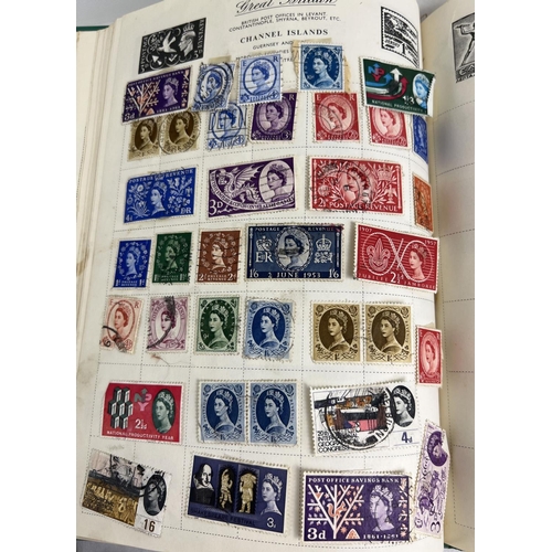 66 - A collection of used loose British and world stamps together with 3 vintage stamp albums. Nelson Sta... 