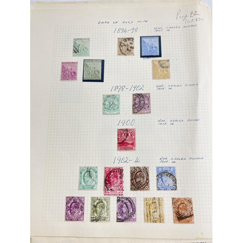 70 - A quantity of loose stamp album sheets with a stamps dating from the late 1800's to the mid 19th cen... 