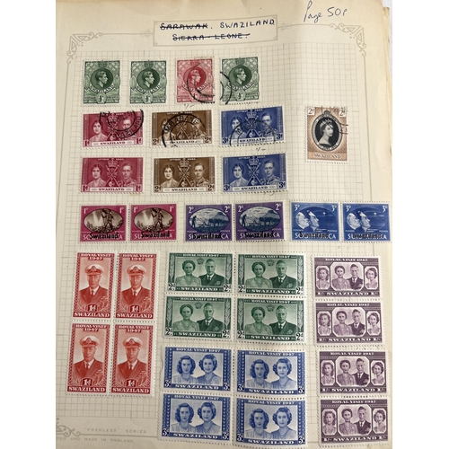 70 - A quantity of loose stamp album sheets with a stamps dating from the late 1800's to the mid 19th cen... 