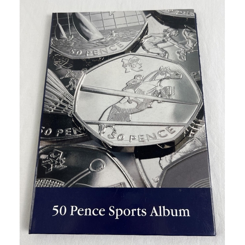 44 - 2011 50p collectors Sports Album to commemorate the 2012 London Olympics. Album contains 29 circulat... 