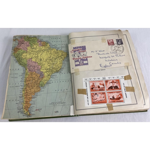 89 - A vintage Globe Trotter Stamp album of assorted world stamps to include franked & unfranked examples... 