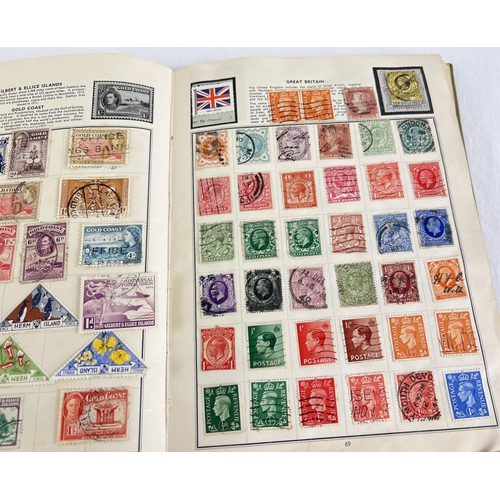 89 - A vintage Globe Trotter Stamp album of assorted world stamps to include franked & unfranked examples... 