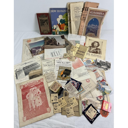 238 - A box of assorted vintage ephemera to include Canadian National Railways Menu Cards, Theatre program... 