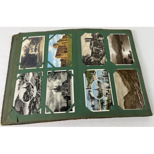 240 - A vintage postcard album containing 150+ assorted vintage cards to include RP's. Postcards to includ... 