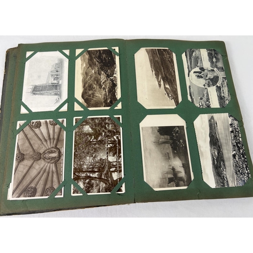 240 - A vintage postcard album containing 150+ assorted vintage cards to include RP's. Postcards to includ... 