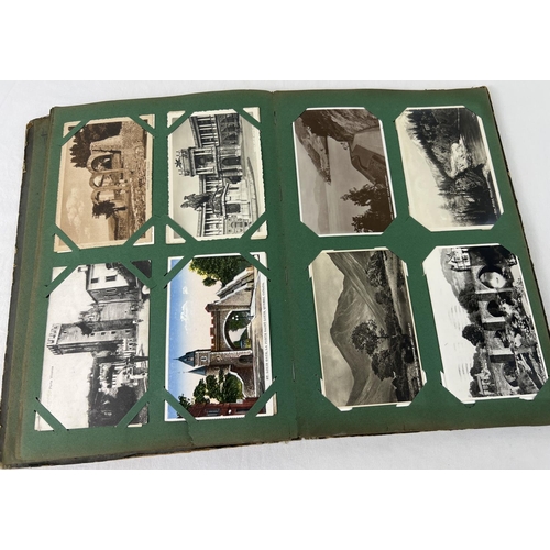 240 - A vintage postcard album containing 150+ assorted vintage cards to include RP's. Postcards to includ... 