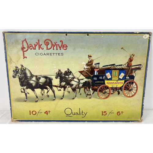 An original Park Drive cigarettes advertising board, approx. 32.5cm x 49.5cm.