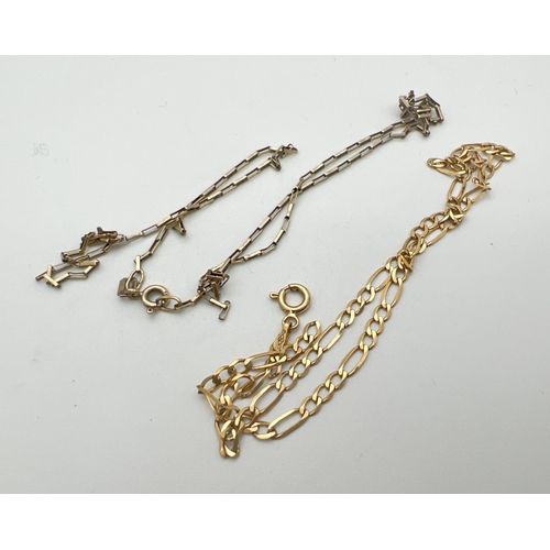 1136 - A small bag of broken gold chain necklaces for scrap, marked 375. Total weight approx. 3.6g.