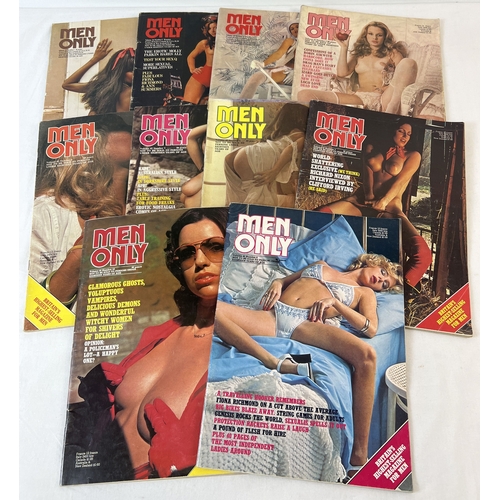 13 - 10 vintage 1970's issues of Men Only, adult erotic magazine from Paul Raymond. From volumes 40 & 42.