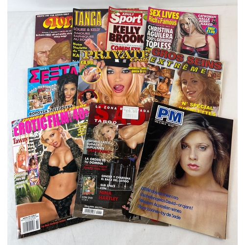 32 - 10 assorted adult erotic magazines to include European issues. Lot includes Private Erotic, Tanga, E... 