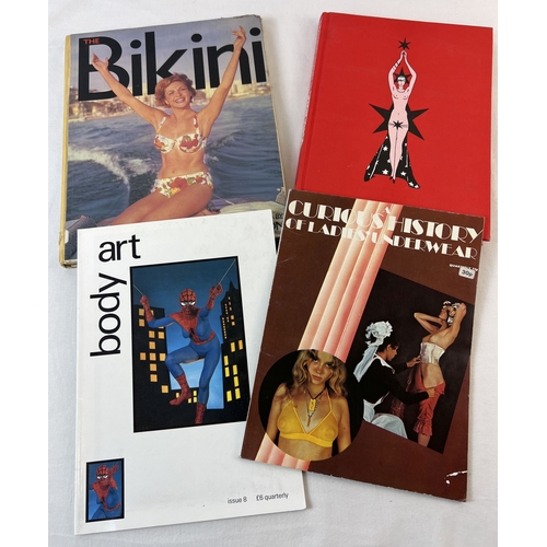 198 - 4 assorted adult erotic books. The Bikini from Pedro Silmon; A Pictorial History of Striptease; A Cu... 