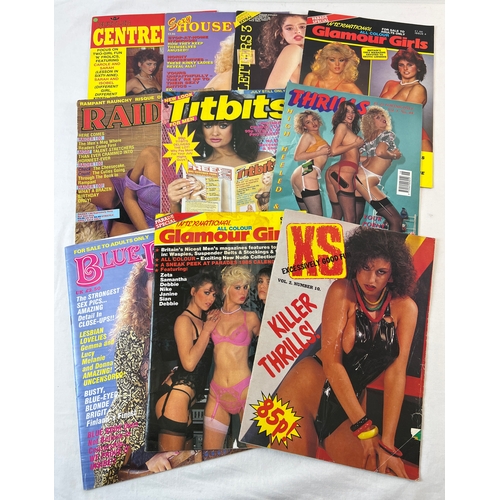 208 - 10 assorted vintage adult erotic magazines from the late 1980's and early 90's. To include Rustler C... 