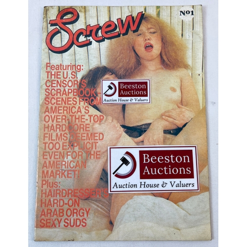 Vintage Hardcore Porn Magazine - Issue No. 1 of Screw, vintage hardcore adult erotic magazine.