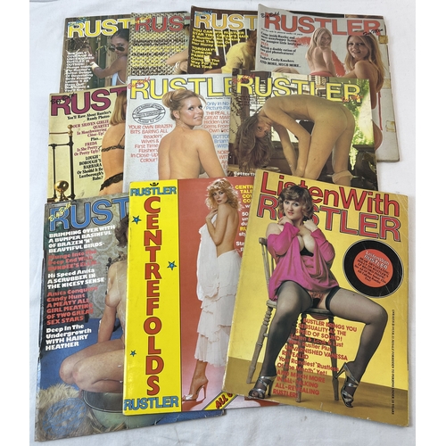 235 - 10 assorted vintage issues of Rustler, adult erotic magazine to include (Big Bold) Rustler, Listen w... 