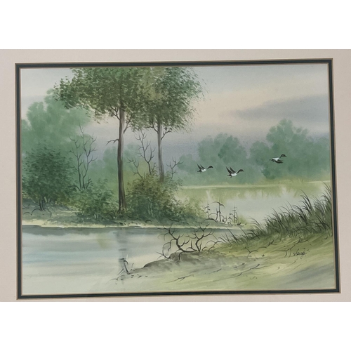 1389 - A set of 4 framed & glazed watercolours by Viroff, all signed to lower right. Double mounted and in ... 