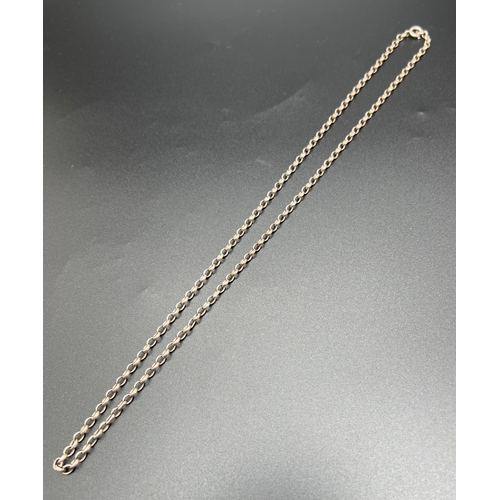 1012 - A 22 inch belcher chain necklace with spring ring clasp. Silver marks to clasp and fixings. Total we... 