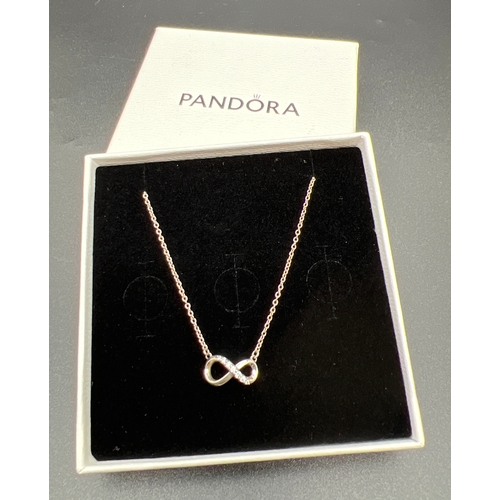 Sparkling Infinity Collier Necklace, Sterling silver