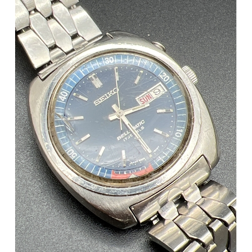 1145 - A vintage 1970's automatic Seiko 4006-6031 Bell-Matic wristwatch with stainless steel strap and case... 