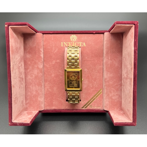 1213 - A boxed unisex 2g 999.9 Gold ingot wristwatch by Invicta from the Zitura Gold Ingot Collection. Comp... 