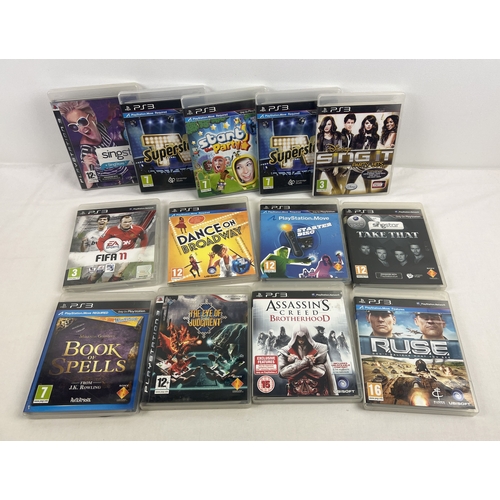 1 - 13 assorted PS3 Playstation 3 games in original plastic cases. To include: Assassin's Creed Brotherh... 