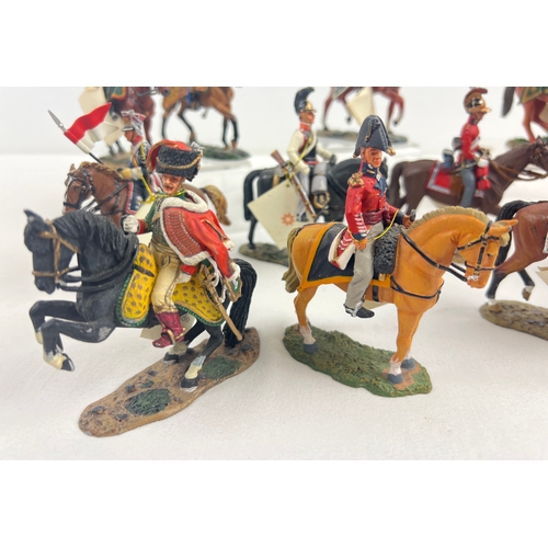 53 - 11 Del Prado collectors die cast metal mounted soldiers, representing army regiments from around the... 