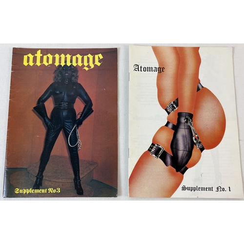 256 - Atomage Supplement No's 1 & 3, vintage 1970's smaller sized Bondage magazines featuring leather cout... 