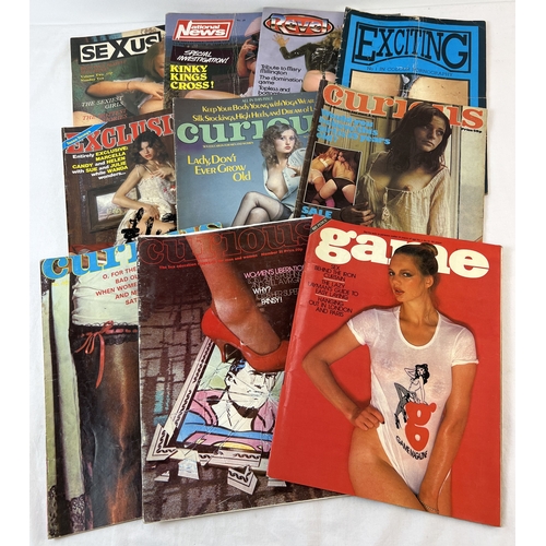 257 - 10 assorted vintage adult erotic magazines to include National News, Sexus, Curious, Exclusive and E... 