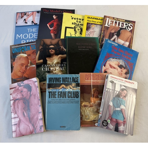 266 - A collection of 13 assorted adult erotic paperback books to include fiction. Lot includes 2 x model ... 