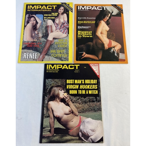 268 - First 3 issues, Volume 1 No's 1 - 3 of Impact International, vintage adult erotic magazine. All in e... 