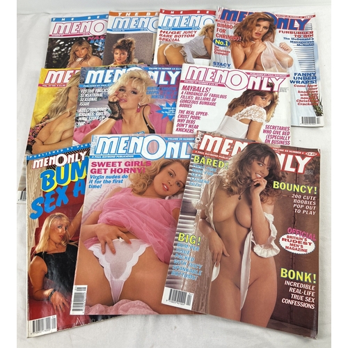 86 - 10 assorted 1990's issues of Paul Raymond's Men Only, adult erotic magazine. Lot includes 1991 Bumpe... 