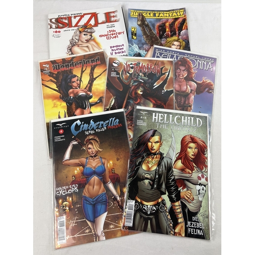 146 - 7 assorted adult erotic comic books. To include Wonderland #1 from Zenescope, Belladonna #1 from Bou... 