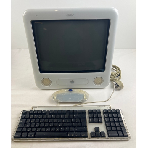 1268 - A 2003 Apple eMac all-in-one desktop computer, model A1002. With keyboard, power cable and Ram acces... 